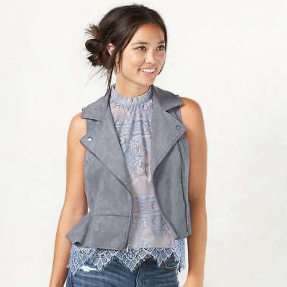 LC Lauren Conrad Suede Vest